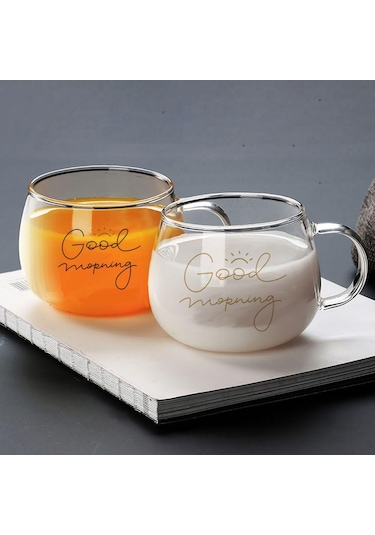 Perotti Good Morning 400 Ml 2'Li Cam Kupa Magnolya Bardağı