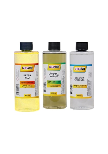 Yağlı Boya Seti Yardımcı Malzemeler 3 X 250 Ml