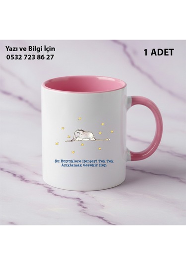 Küçük Prens Baskılı Kupa Bardak Pembe