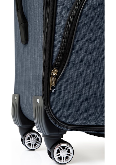 Oleets 8 Tekerli Su Geçirmez Ultra Kalite Kumaş Orta Boy Valiz Lacivert