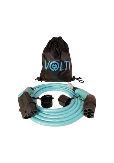 Volti Düz Tip-2 22 kW 32A 380V AC Elektrikli Araç Şarj Kablosu (TOGG/Tesla/Uyumlu)