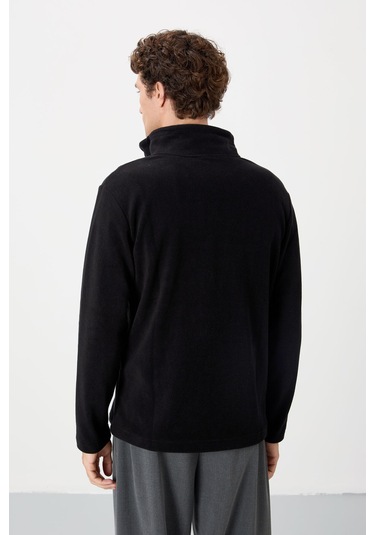 Tommy Life Hardy Siyah Standart Kalıp Polar Erkek Sweatshirt - 88299 Siyah