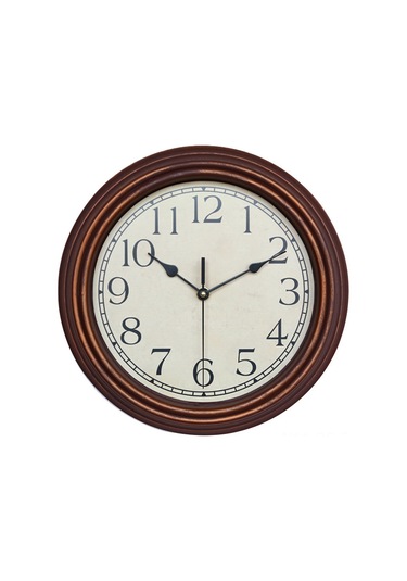 Reedark Lüks Retro Ahşap Duvar Saati - 30x30cm Ev Dekorasyonu, Kahve Altın Renk Çok Renki