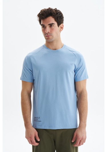 Arma Erkek Regular Fit Basic Reglan Kollu Süprem Bisiklet Yaka Tişört Y29344472202 Mavi