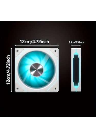 Xuweiwei Eu Elements 4cd Desenli 12cm Sıcaklık Kontrollü 3 Adet Ters Argb Kasa Fanları Uzaktan Kumandalı Hava Ve Su Soğutma Sistemleri İçin