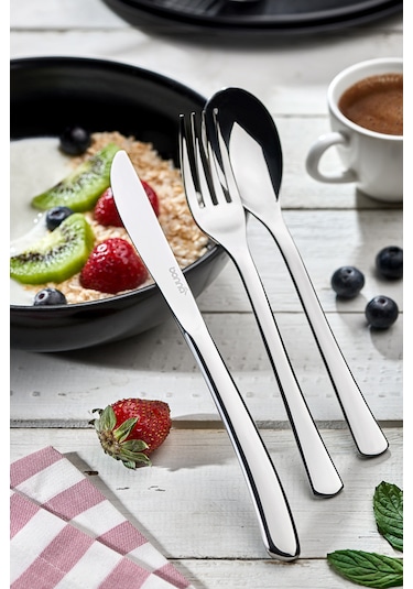 Bonna 12 Adet 23cm Çelik Yemek Bıçağı Gümüş