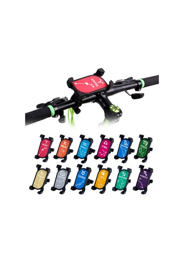 Geeksen Bisiklet Telefon Tutucu, 360 Derece Dönebilen, Ayarlanabilir Kollü, Yumuşak Lastik Yastıklar, Tüm Akıllı Telefonlar İçin Burç Desenli Diğer