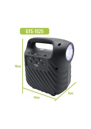 Işıklı 4" Taşınabilir Bluetooth Hoparlör El Fenerli FM Radyo
