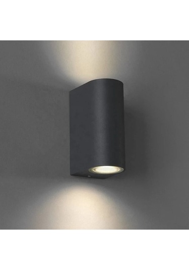 Çift Yönlü Dekoratif Duvar Aplik Ampuller Dahil Gün Işığı Antrasit