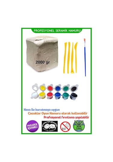 Seramik Hamuru Başlangıç Seti, Kil Çamuru, Oyun Hamuru, Seramik Şekillendirme Kalemi
