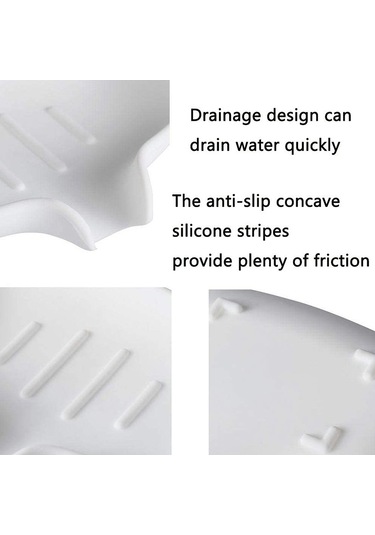 Lebıhmurah Bf1551 Silikon Sabunluk Ve Banyo Sabunluk, Mutfak/tezgah Sabunu İçin Tahliyeli 3 Adet Beyaz
