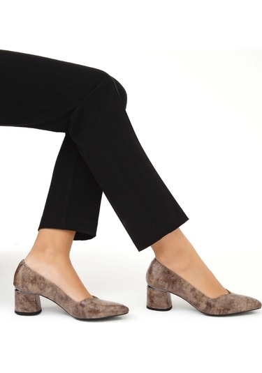 Tamer Tanca Kadın Hakiki Deri Vizon Topuklu & Stiletto Ayakkabı 923 450 Bn Ayk Sk22/23 Vızon Vizon