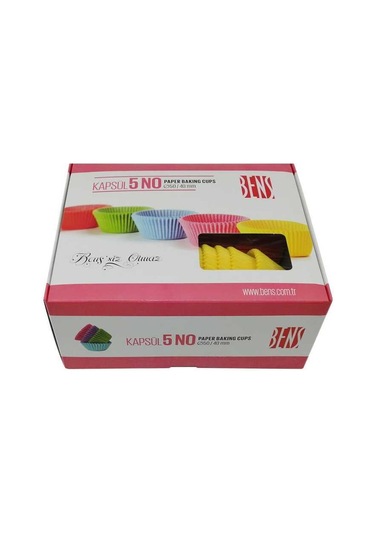 Cupcake Kapsül Renkli No 5 50X40 Mm - 500 Adet
