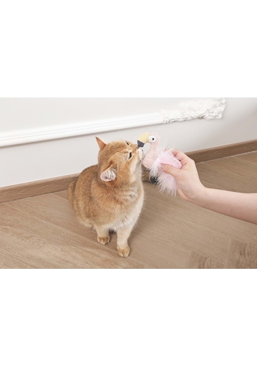 M-pets Plume Flamingo Catnipli Kedi Oyuncağı Pink