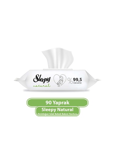 Sleepy Natural Yenidoğan Islak Havlu Mendil 90 Yaprak 48'li
