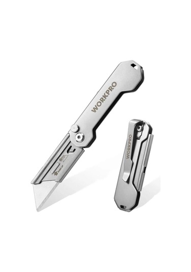 Workpro Wp211016 Paslanmaz Çelik Gövde Katlanır Rötuş Maket Bıçağı Fr Wp211016