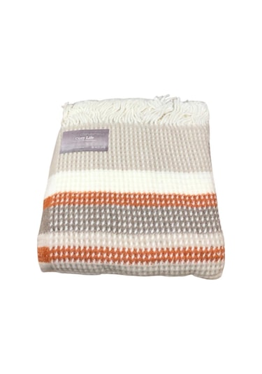 Dinarsu Cozy Life Pamuklu Skoç Tv Battaniyesi 130 X 170 Bej