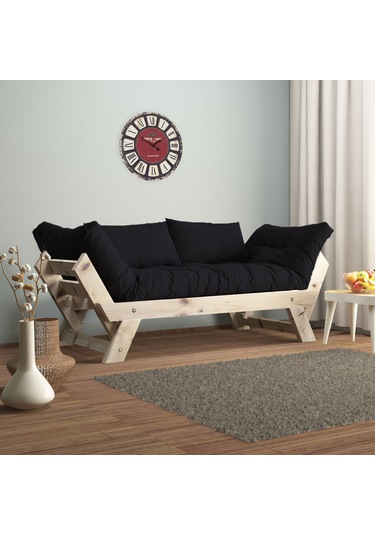 Adalar Masif Natural-siyah Renk 2li Kanepe Cpt8111-210