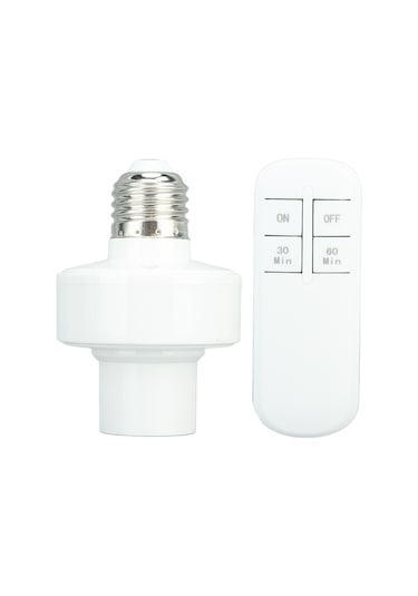 Fosenze E27 Uzak Kumandalı Akıllı Ampul Tabanı - Kablosuz Duvar Geçirici Kontrol - Kolay Kurulum - 220v - Led/incandescent Uyumlu Ampul Ve Pil Dahil Değil