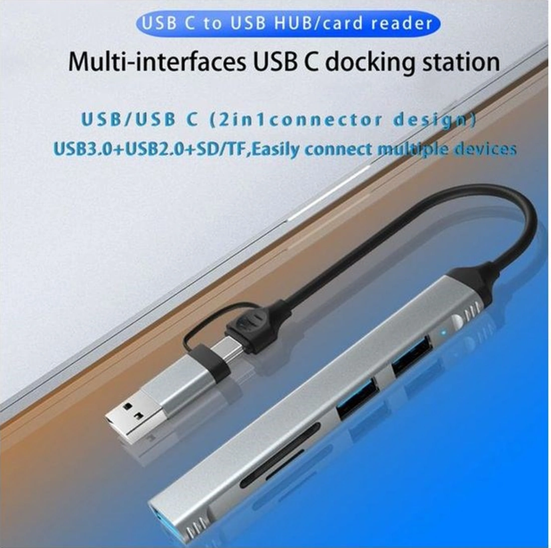 Technow Usb 3.0/usb 2.0/sd/tf Girişli 5 İn 1 Tip-c Çevirici Adaptörü