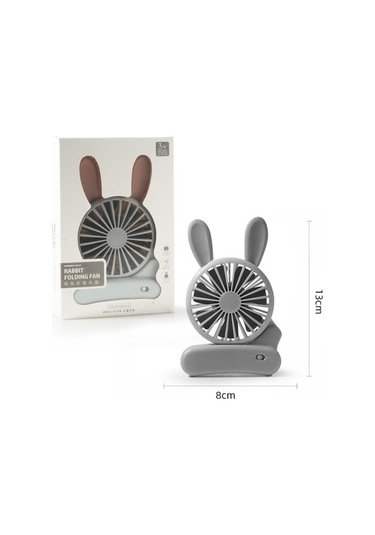 Sevimli Tavşan Katlanabilir Fan Usb Şarj Renk Eşleşen Çizgi Film Taşınabilir El Fan 2118 Yeşil