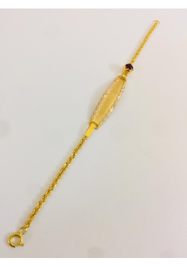 Çelikoğlu Kuyumculuk 8 Ayar Altın Bebek Çocuk Künyesi Bilekligi 1