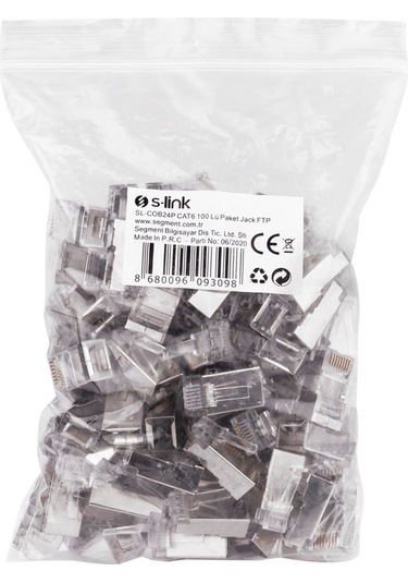 S-lınk Sl-cob24p, Rj45, Yeni Nesil Jac, Utp, Cat6, Metal 100lü Paket