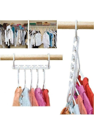 Ulzyvf 8'li Çok Amaçlı Askı Seti - Katlanabilir, Tasarruflu, Dayanıklı Pp Beyaz Beyaz