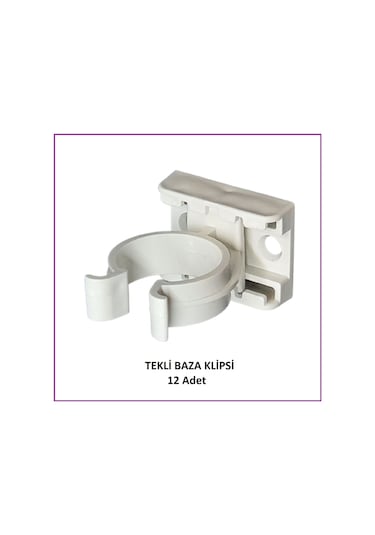 Baza Klipsi Tekli 12 Adet Beyaz