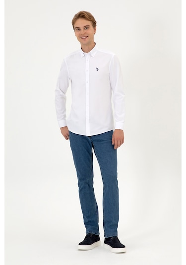 U.s. Polo Assn. Erkek Beyaz Gömlek Basic 50316723-vr013 Beyaz