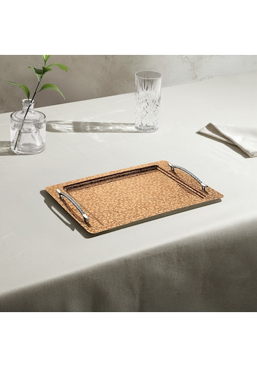 Rana Full Bronz Dekorlu Kahve Tepsi