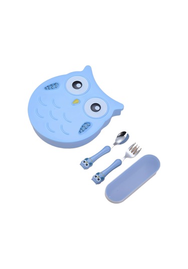 Baykuş Şekilli Sofra Takımı, Bölücülü Toksik Olmayan Polipropilen Besleme Tepsisi