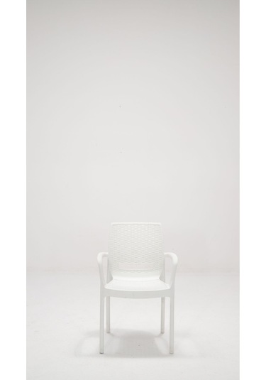 2 Adet Rattan Lüx Beyaz Sandalye / Balkon-Bahçe-Teras Beyaz