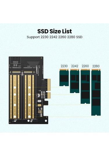 Ugreen 70504 Pcıe M2 Adaptörü Genişletme Kartı