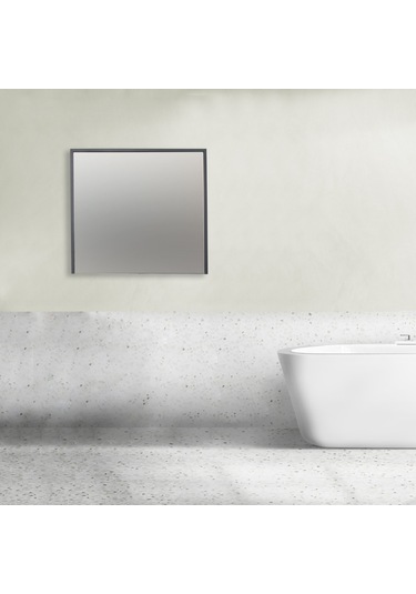 Aras Aynalı Üst Dolap Antrasit/Atlantik Çam 55X75X15 Cm Antrasit - Atlantik Çam