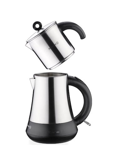 Korkmaz Hasbahçe Elektrikli Çaydanlık Satin-siyah
