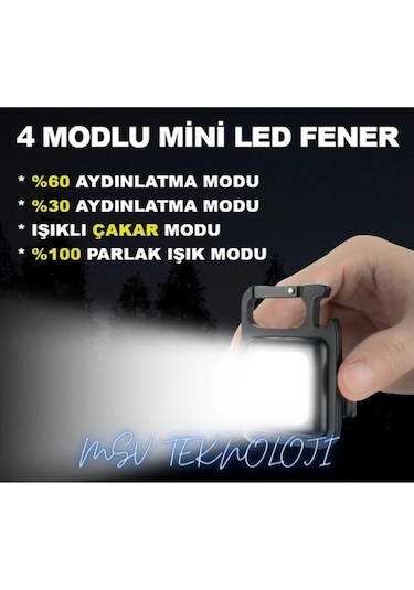 3 Adet 6w 4 Modlu Mini Led Fener Usb Şarjlı 6500 K Beyaz Işık Suya Dayanıklı Ip65 Çok Renkli