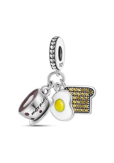 Fubena Kahve, Omlet Ve Tost Sallantılı Charm Gümüş