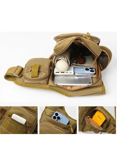 Maoyaya Jialan Kamp Tırmanma Çantası Göğüs Kılıfı - Erkek Bisiklet Kahverengi Kahverengi