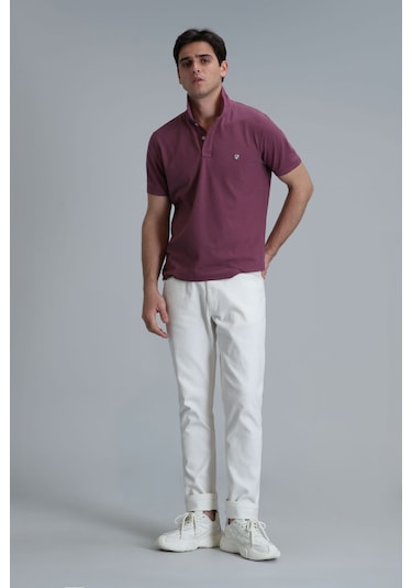 Lufian Erkek Laon Smart Polo T-shirt 111040164 Mürdüm