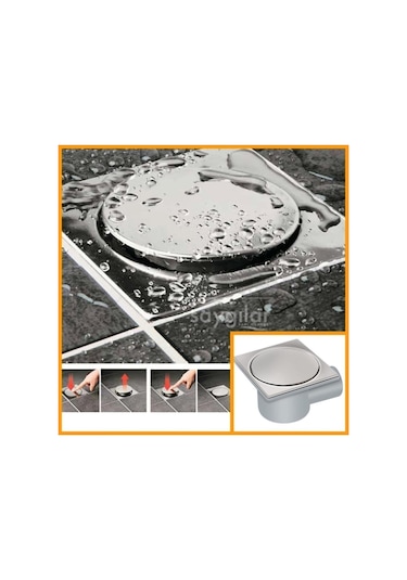 Mesateknik Yer Süzgeci Bas Aç Çelik Kapaklı Koku Önleyici 50mm Yandan Çıkışlı Süzgeç Diğer