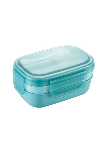 Okul Ve Ofis İçin Pratik Beslenme Çantası - Çocuklara Özel Bölmeli, Mikrodalgaya Uygun, Sızdırmaz Yemek Kabı Meyve & Salata Saklama Açık Mavi