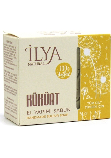 İlya Natural Kükürt Sabunu Hatay %100 Doğal El Yapımı Banyo Sabunu 100 G