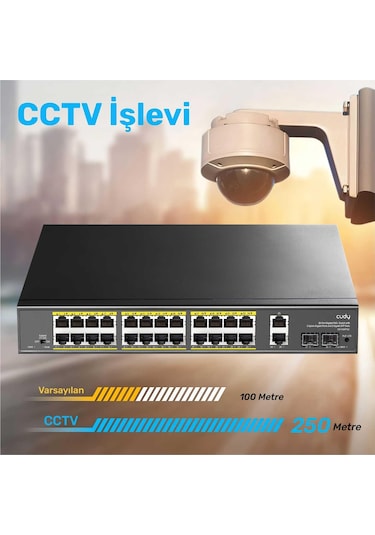 Cudy GS1026PS2 2 Port Gigabit 24 Port Gigabit Poe 10/100mbps 300w Metal Kasa Switch