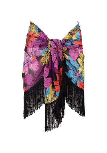 Elegance Alice Püsküllü Pareo Çok Renkli