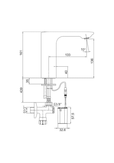 Eca Compact Fotoselli Lavabo Musluğu Pilli 108108038 Tek Su Girişli
