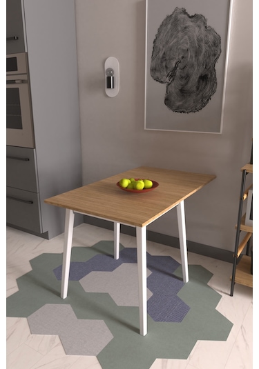 Vilinze Avanos Katlanır Ahşap Mutfak Masası - 70x80 Cm Beyaz