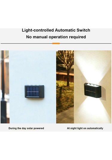 Cbtx Bahçe Aydınlatma 16led Lityum Güneş Duvar Lambası Dış Mekan Su Geçirmez Yukarı Ve Aşağı Çift Başlı Spot Beyaz Işık