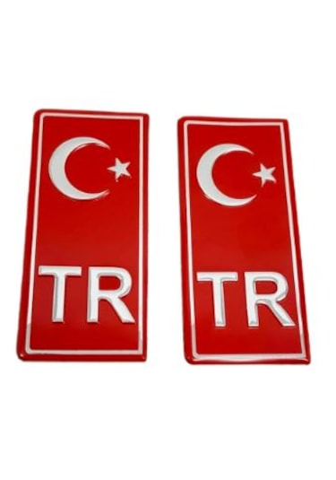 TR Plaka Sticker & Aluminyum 2'Li Kabartma Çıkartma
