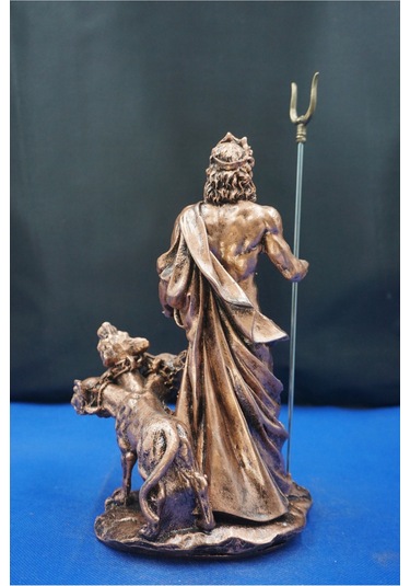 Hades Heykel Biblo Tasarım 25 Cm Mitolojik Obje Hediyelik Eşya Ev Dekor Bakır